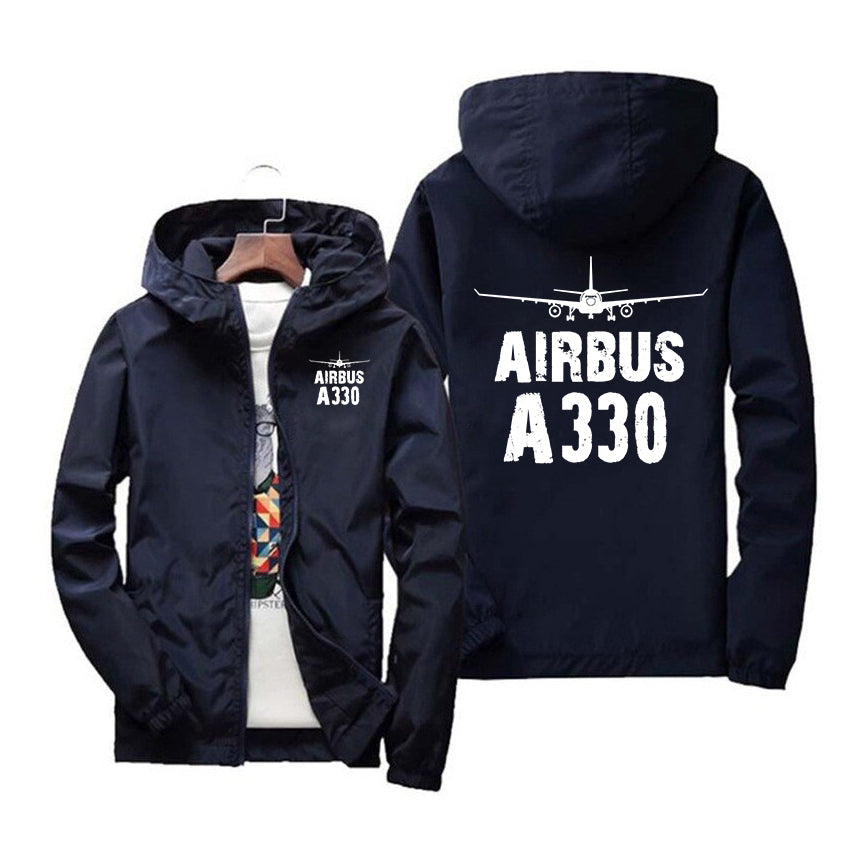 Airbus A330 & Plane Designed Thin Windbreaker Jackets
