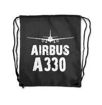 Thumbnail for Airbus A330 & Plane Designed Drawstring Bags