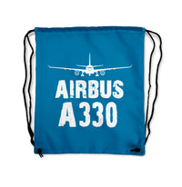 Thumbnail for Airbus A330 & Plane Designed Drawstring Bags