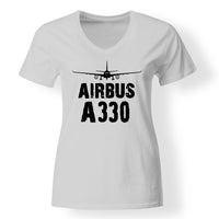 Thumbnail for Airbus A330 & Plane Designed V-Neck T-Shirts