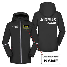 Airbus A330 & Text Rain Coats & Jackets