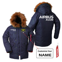 Thumbnail for Airbus A330 & Text Designed Parka Bomber Jackets