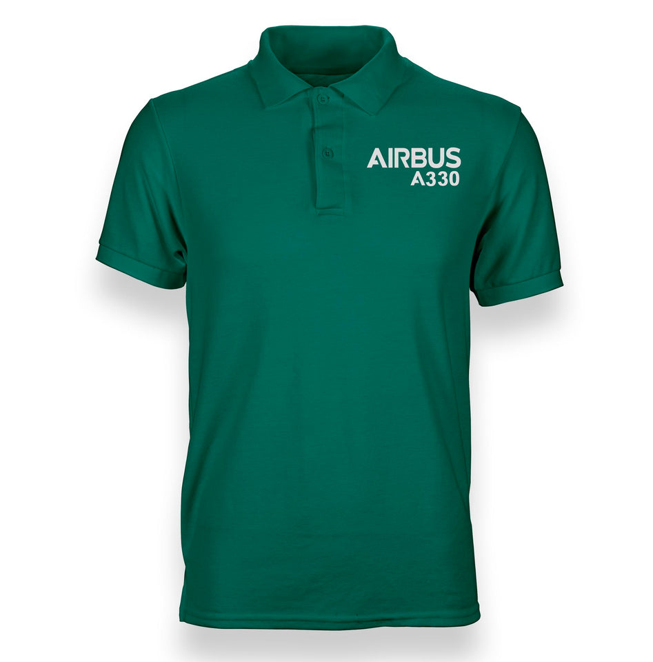 Airbus A330 & Text Designed Polo T-Shirts