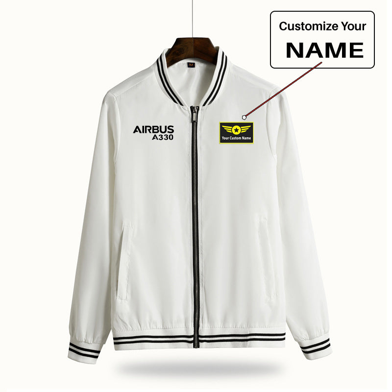Airbus A330 & Text Designed Thin Spring Jackets