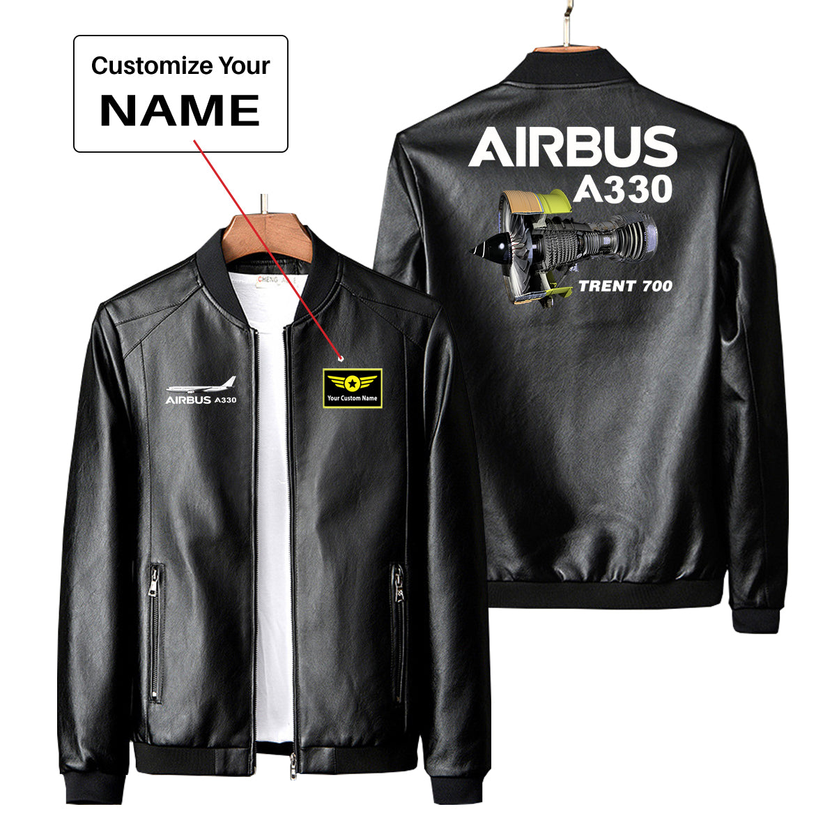 Airbus A330 & Trent 700 Engine Designed PU Leather Jackets