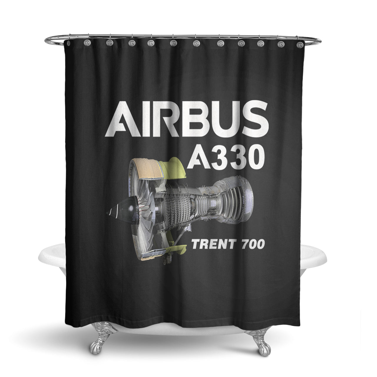 Airbus A330 & Trent 700 Engine Designed Shower Curtains
