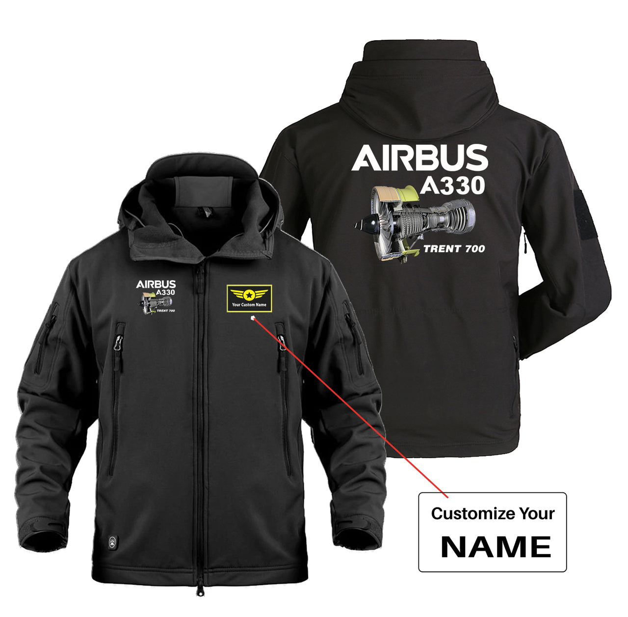 Airbus A330 & Trent 700 Engine Designed Military Jackets (Customizable)