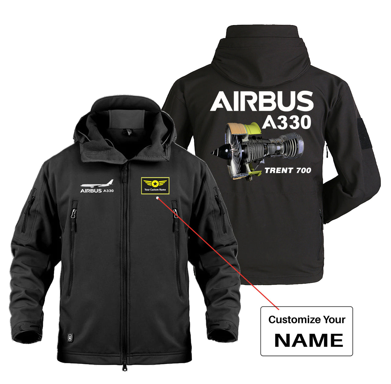 Airbus A330 & Trent 700 Engine Designed Military Jackets (Customizable)