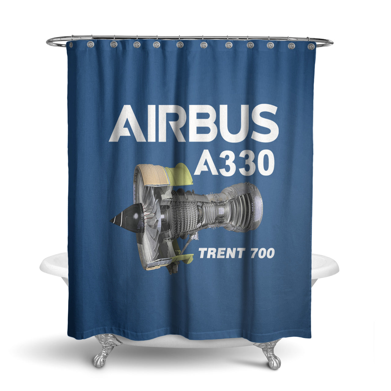 Airbus A330 & Trent 700 Engine Designed Shower Curtains