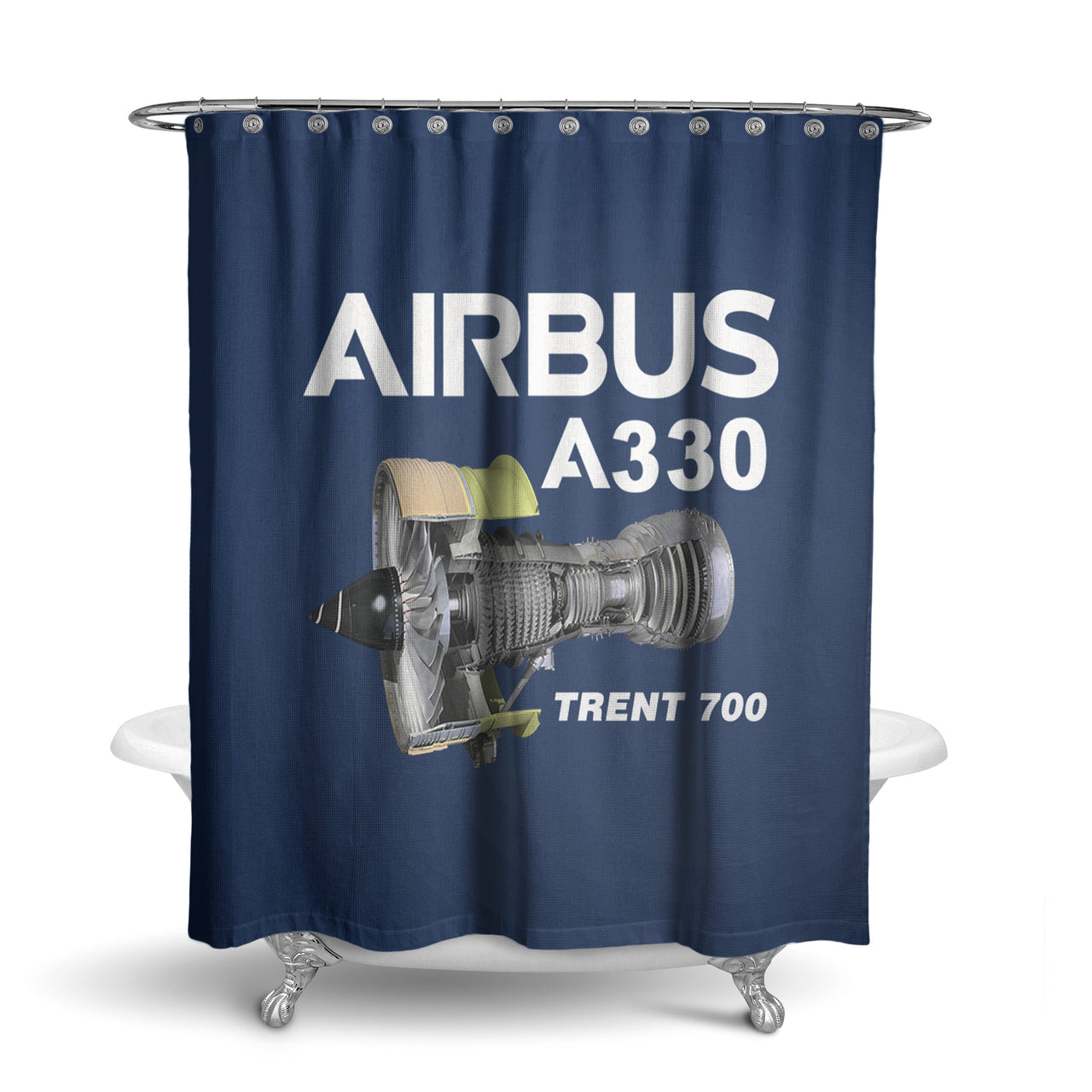 Airbus A330 & Trent 700 Engine Designed Shower Curtains