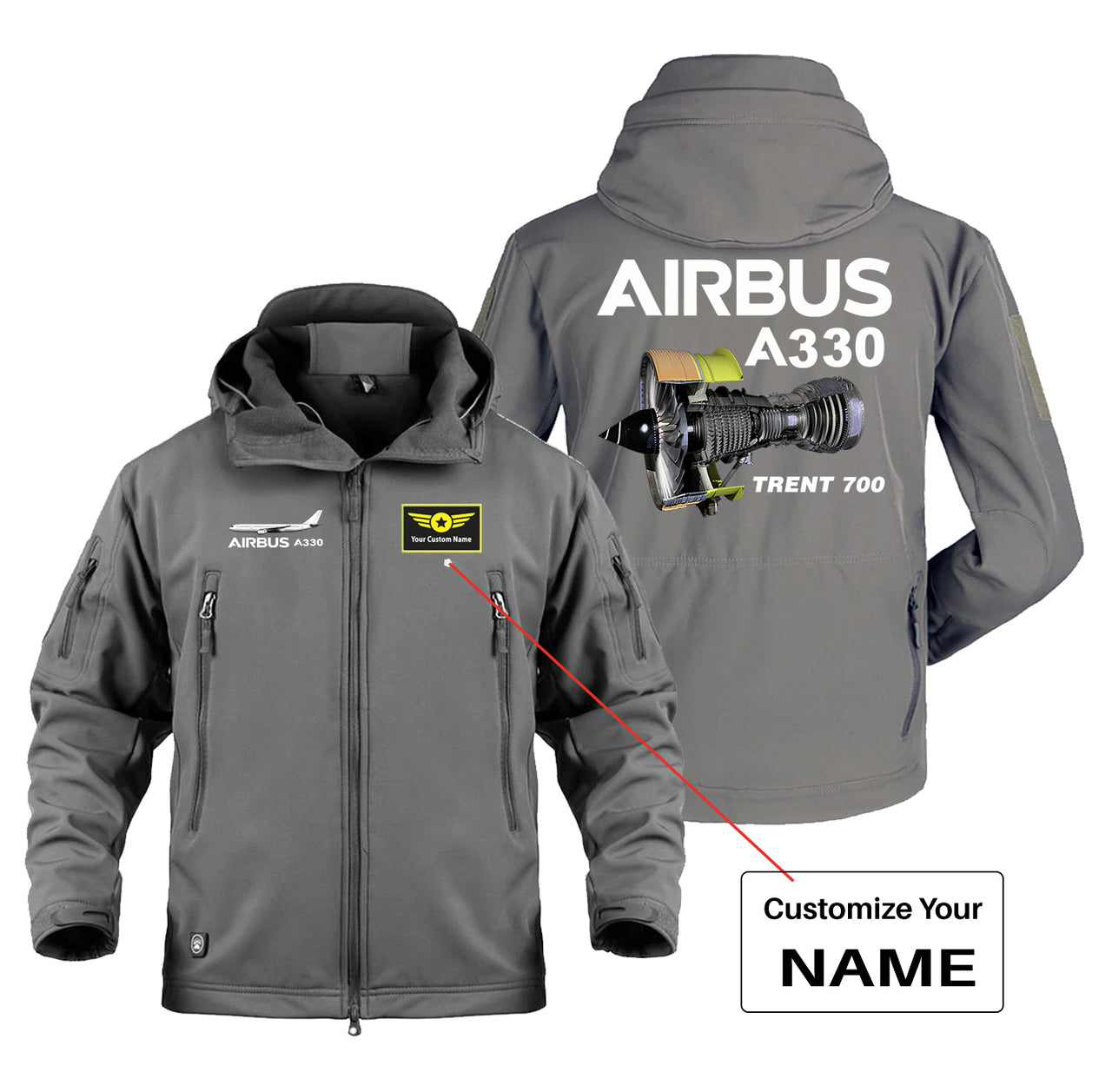 Airbus A330 & Trent 700 Engine Designed Military Jackets (Customizable)