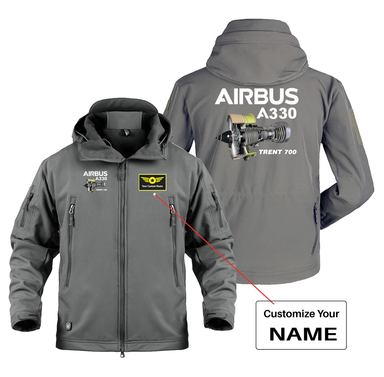 Airbus A330 & Trent 700 Engine Designed Military Jackets (Customizable)