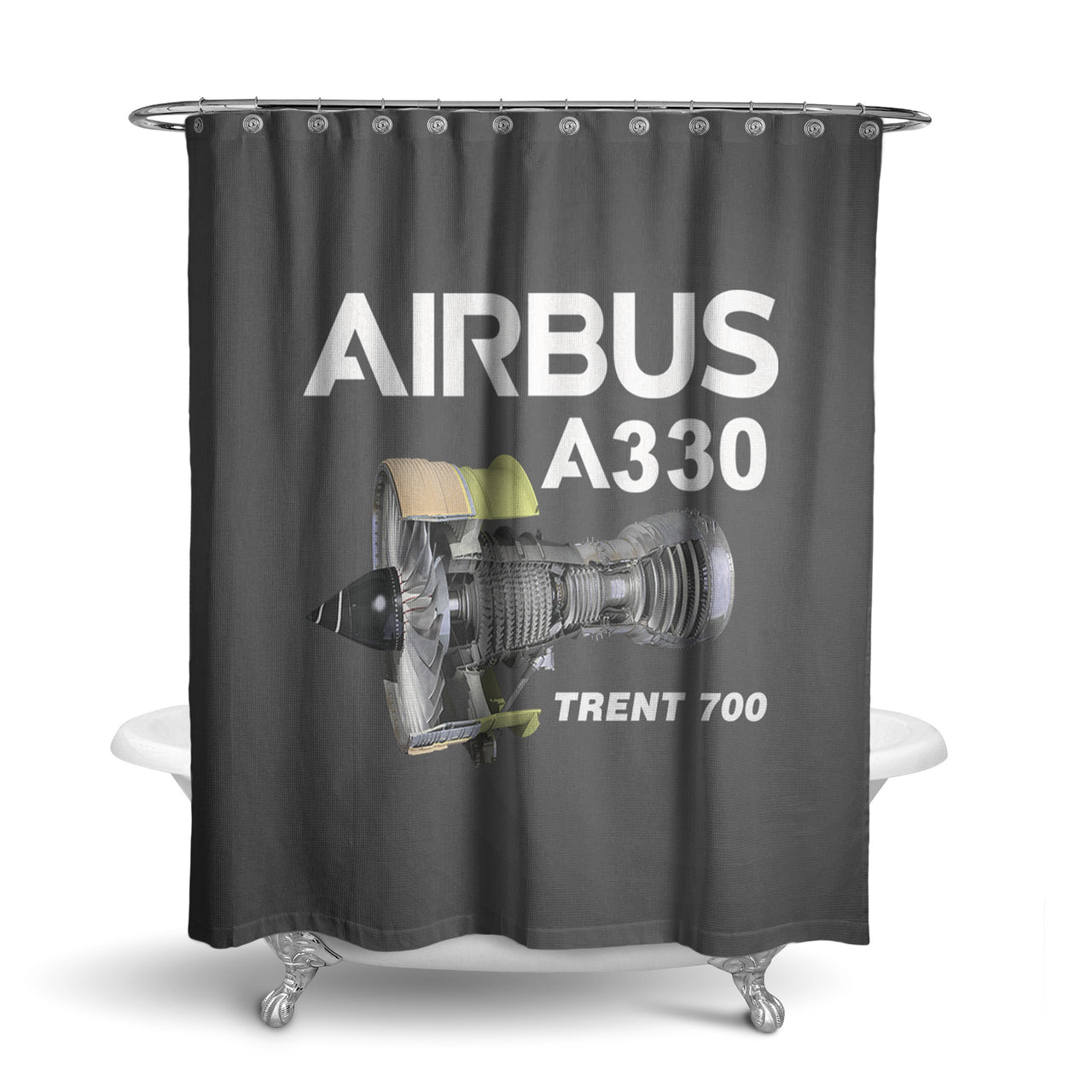 Airbus A330 & Trent 700 Engine Designed Shower Curtains