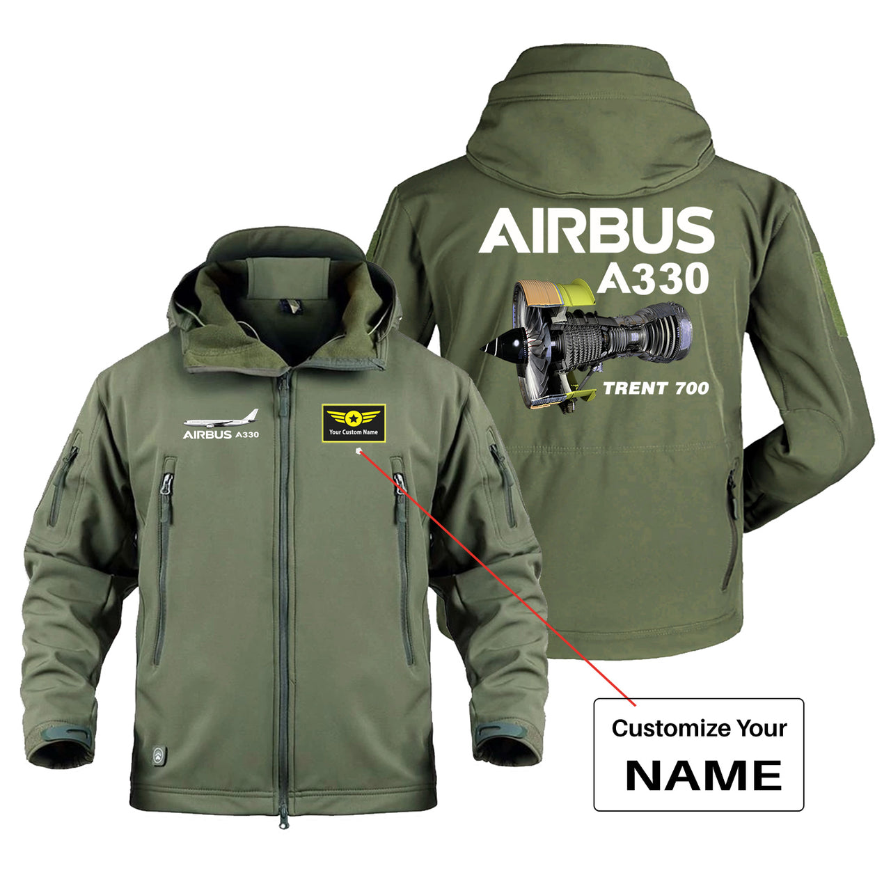 Airbus A330 & Trent 700 Engine Designed Military Jackets (Customizable)