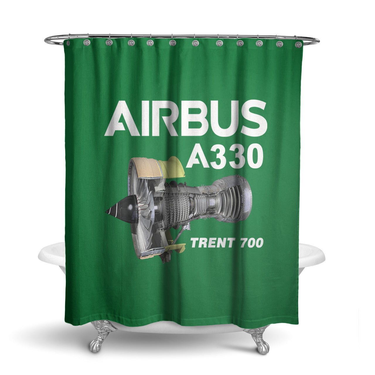 Airbus A330 & Trent 700 Engine Designed Shower Curtains