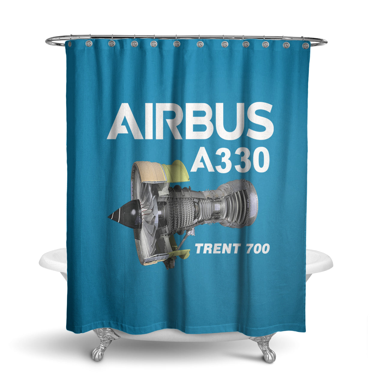 Airbus A330 & Trent 700 Engine Designed Shower Curtains