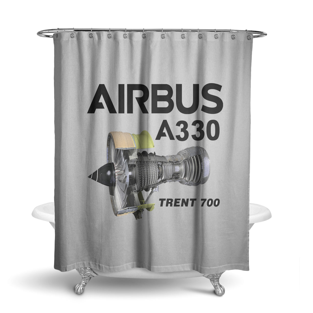 Airbus A330 & Trent 700 Engine Designed Shower Curtains