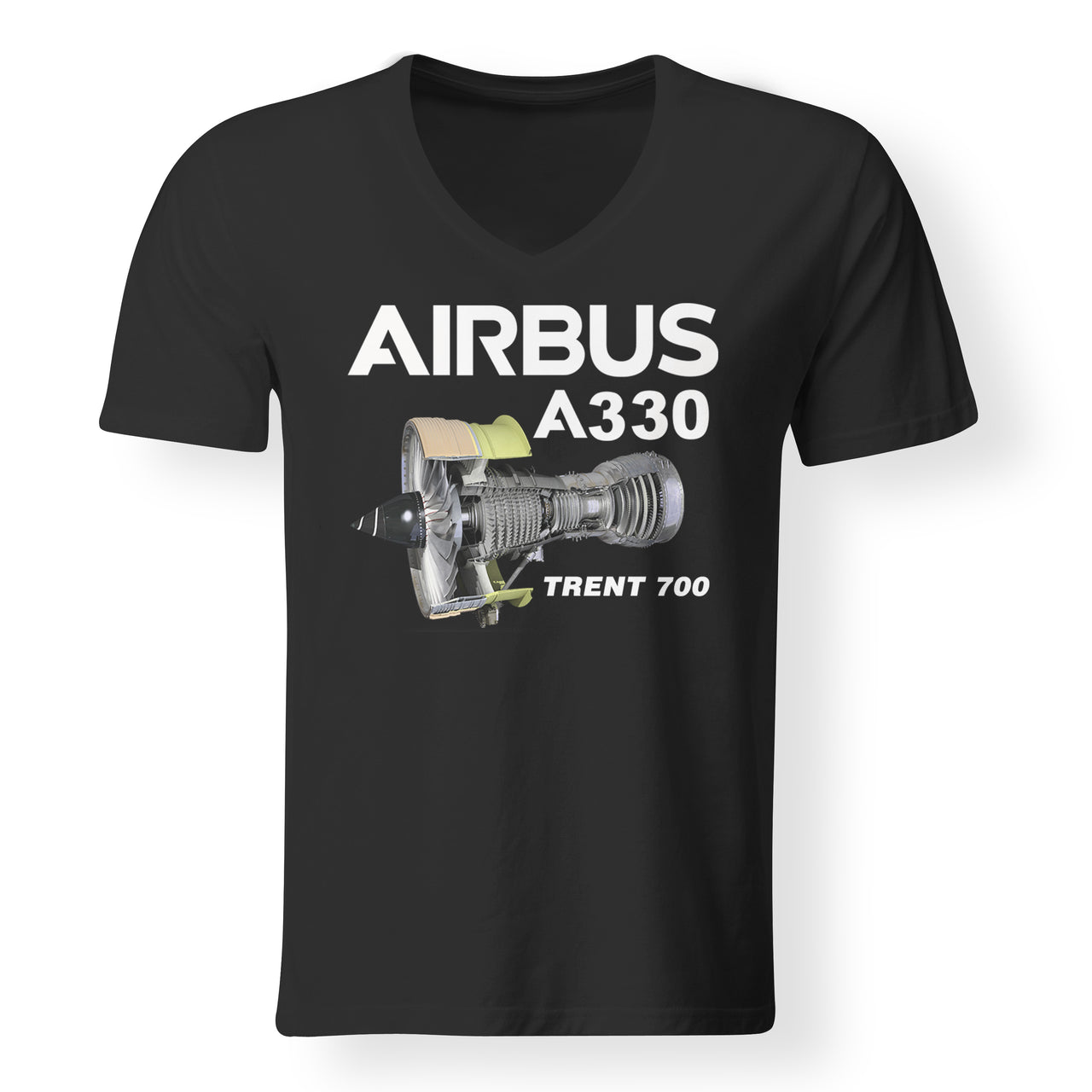 Airbus A330 & Trent 700 Engine Designed V-Neck T-Shirts