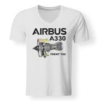 Thumbnail for Airbus A330 & Trent 700 Engine Designed V-Neck T-Shirts