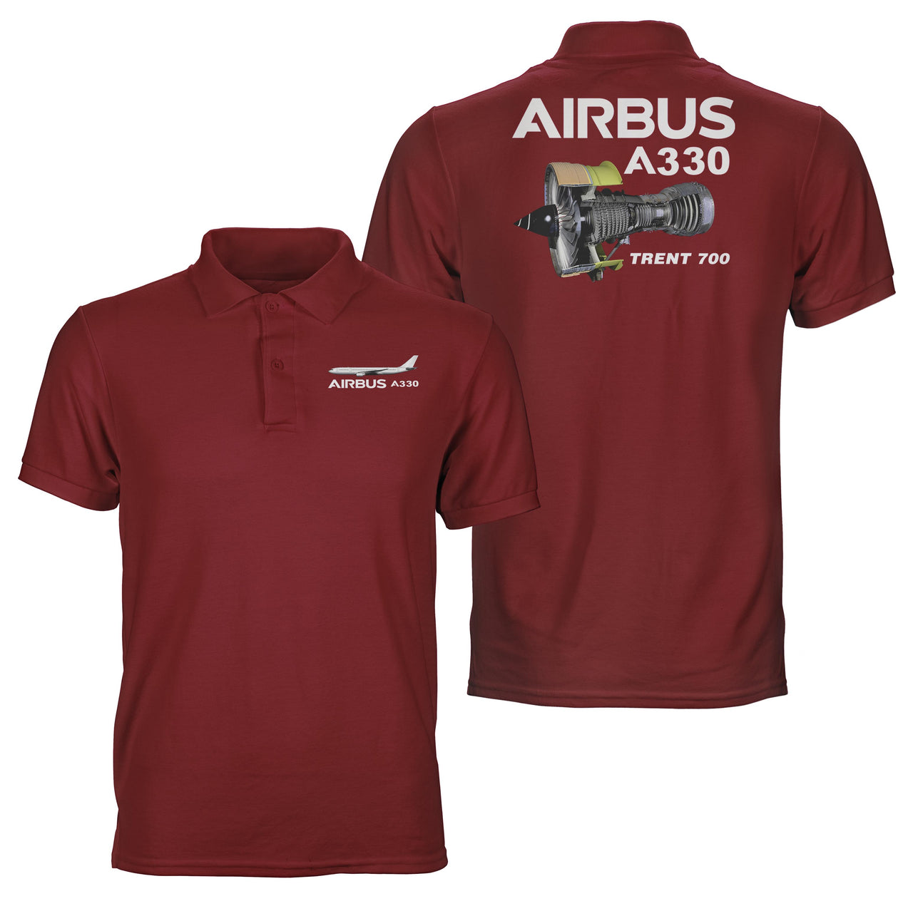 Airbus A330 & Trent 700 Engine Designed Double Side Polo T-Shirts
