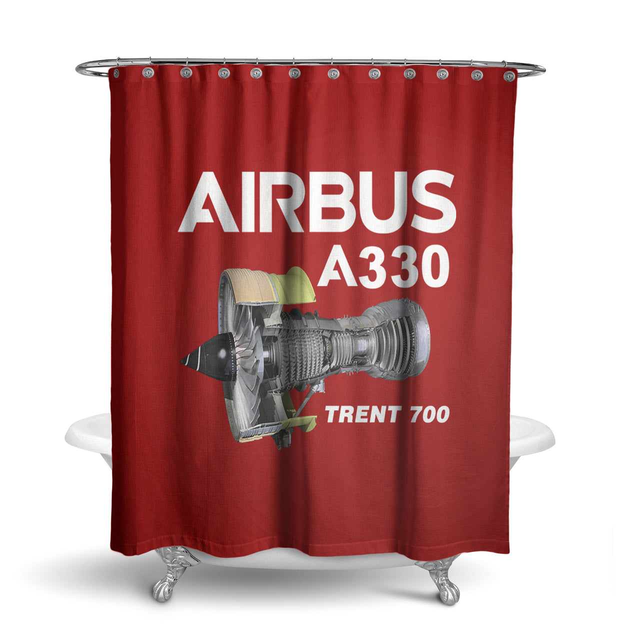 Airbus A330 & Trent 700 Engine Designed Shower Curtains