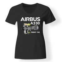 Thumbnail for Airbus A330 & Trent 700 Engine Designed V-Neck T-Shirts