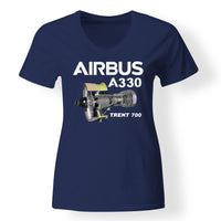 Thumbnail for Airbus A330 & Trent 700 Engine Designed V-Neck T-Shirts