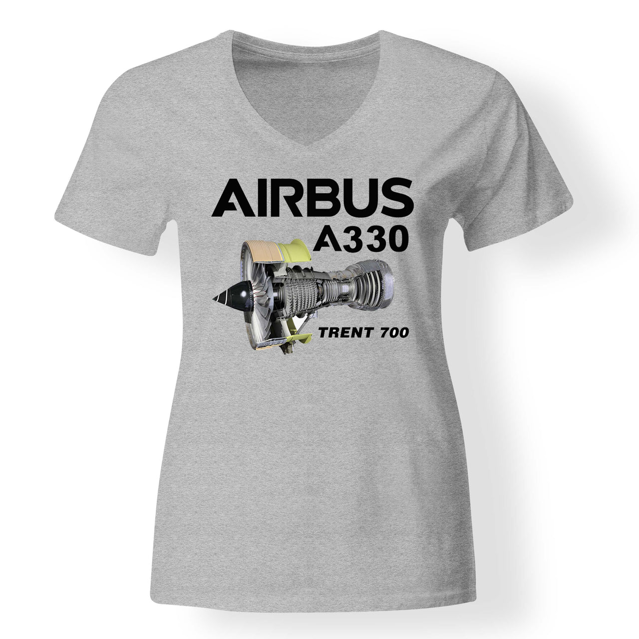 Airbus A330 & Trent 700 Engine Designed V-Neck T-Shirts