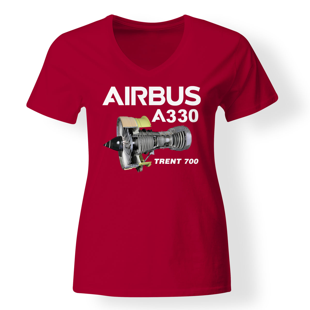 Airbus A330 & Trent 700 Engine Designed V-Neck T-Shirts