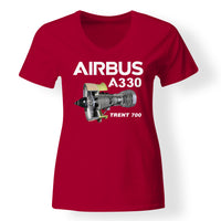 Thumbnail for Airbus A330 & Trent 700 Engine Designed V-Neck T-Shirts