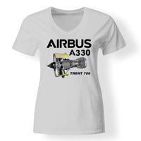 Thumbnail for Airbus A330 & Trent 700 Engine Designed V-Neck T-Shirts
