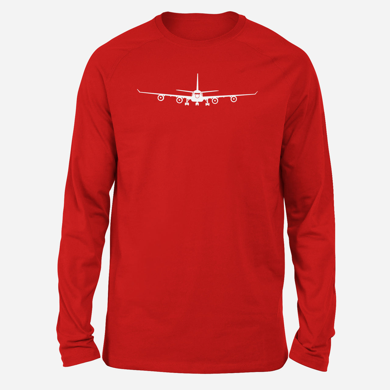 Airbus A340 Silhouette Designed Long-Sleeve T-Shirts