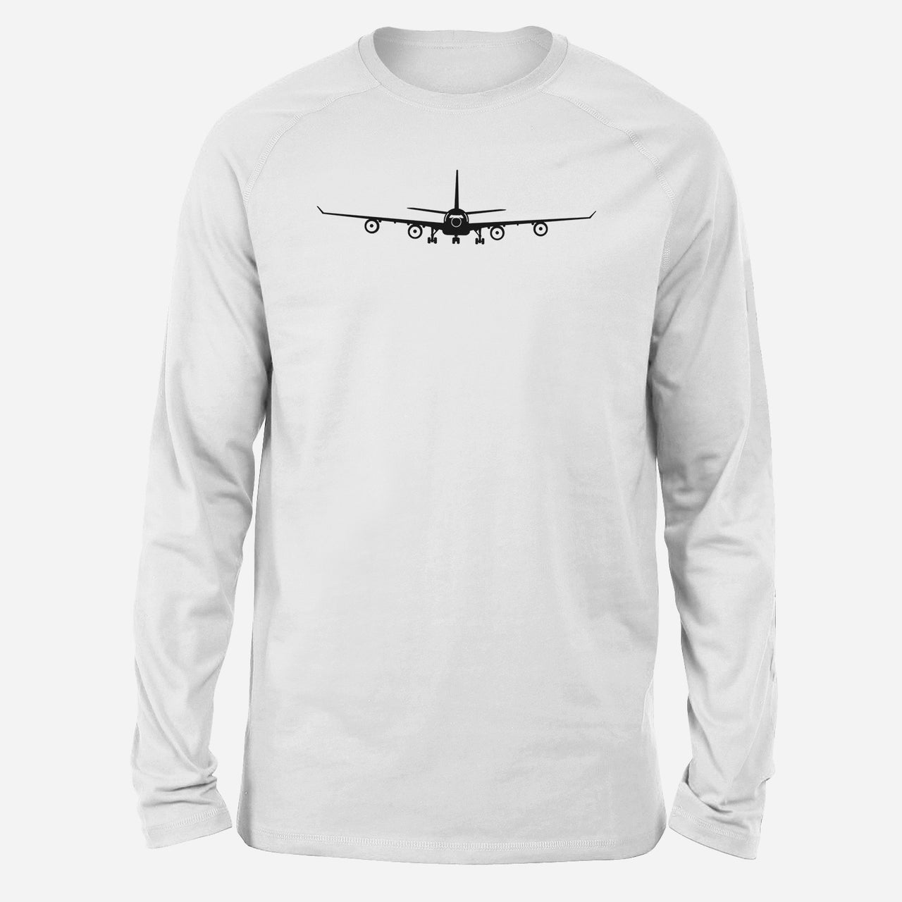 Airbus A340 Silhouette Designed Long-Sleeve T-Shirts