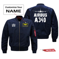 Thumbnail for Airbus A340 Silhouette & Designed Pilot Jackets (Customizable)