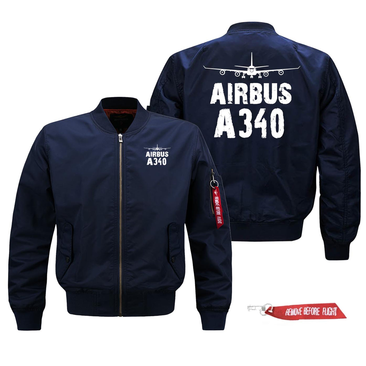 Airbus A340 Silhouette & Designed Pilot Jackets (Customizable)