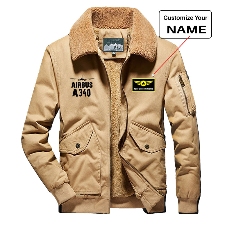 Airbus A340 & Plane Designed Thick Bomber Jackets