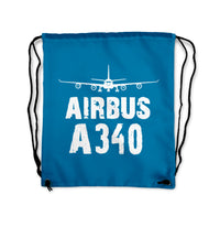 Thumbnail for Airbus A340 & Plane Designed Drawstring Bags