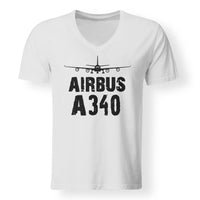 Thumbnail for Airbus A340 & Plane Designed V-Neck T-Shirts