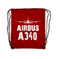 Thumbnail for Airbus A340 & Plane Designed Drawstring Bags