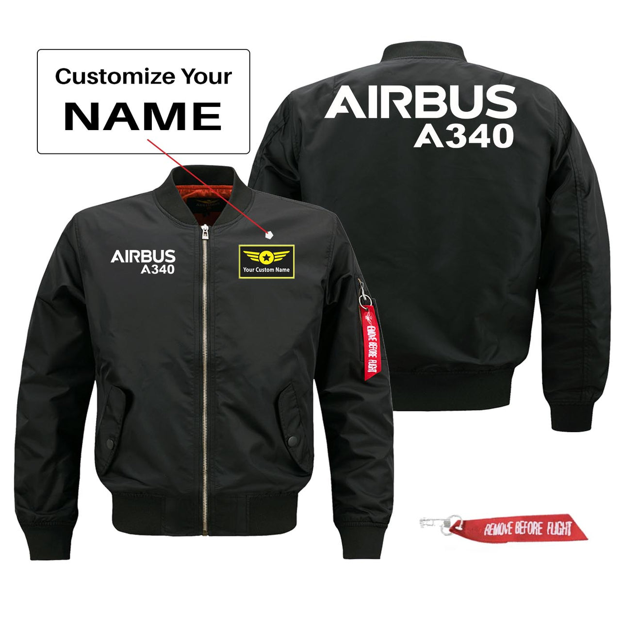 Airbus A340 Text Designed Pilot Jackets (Customizable)
