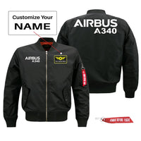 Thumbnail for Airbus A340 Text Designed Pilot Jackets (Customizable)