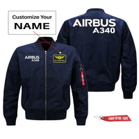 Thumbnail for Airbus A340 Text Designed Pilot Jackets (Customizable)