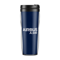 Thumbnail for Airbus A340 & Text Designed Travel Mugs