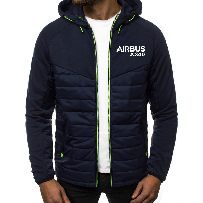 Airbus A340 & Text Designed Sportive Jackets
