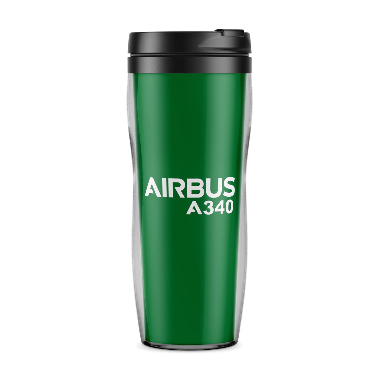 Airbus A340 & Text Designed Travel Mugs