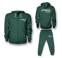 Thumbnail for Airbus A340 & Text Designed Zipped Hoodies & Sweatpants Set