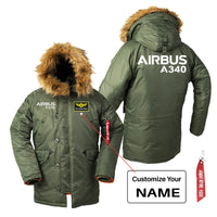 Thumbnail for Airbus A340 & Text Designed Parka Bomber Jackets