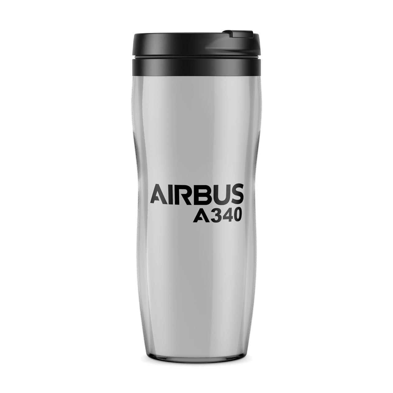 Airbus A340 & Text Designed Travel Mugs