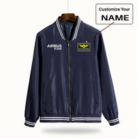 Thumbnail for Airbus A340 & Text Designed Thin Spring Jackets