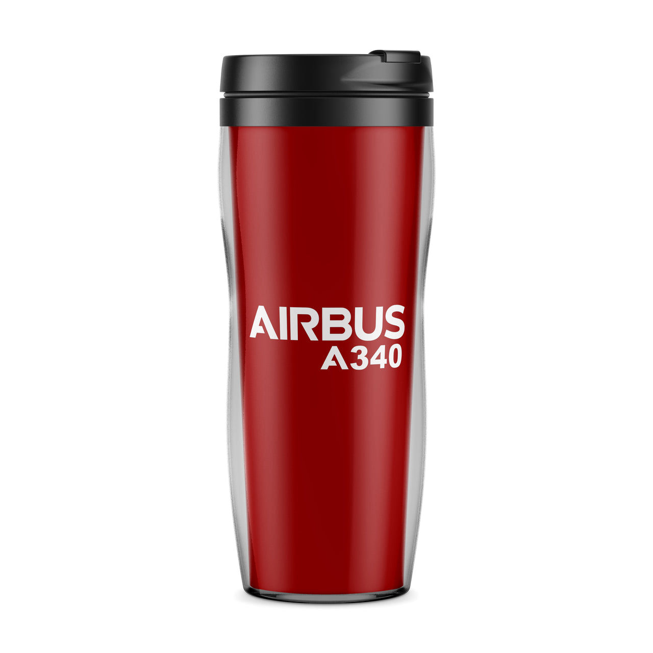 Airbus A340 & Text Designed Travel Mugs